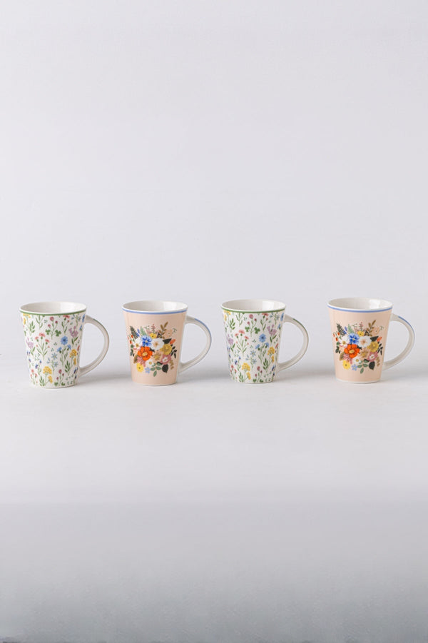 Carraig Donn Ella Set Of 4 Flower Mugs