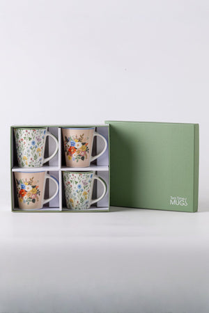 Carraig Donn Ella Set Of 4 Flower Mugs