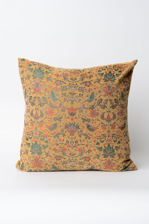 Enid Mustard Floral Square 45cm Cushion