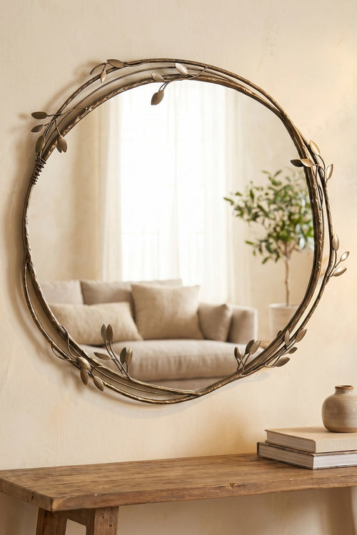Eve Gold Finish Round Mirror 75cm