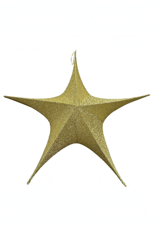 Carraig Donn Extra Large Gold Glitter Fabric Star Christmas Decoration