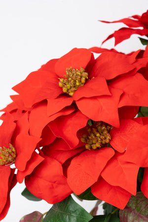 Carraig Donn Extra Large Red Christmas Faux Poinsettia With Wrapped Vase