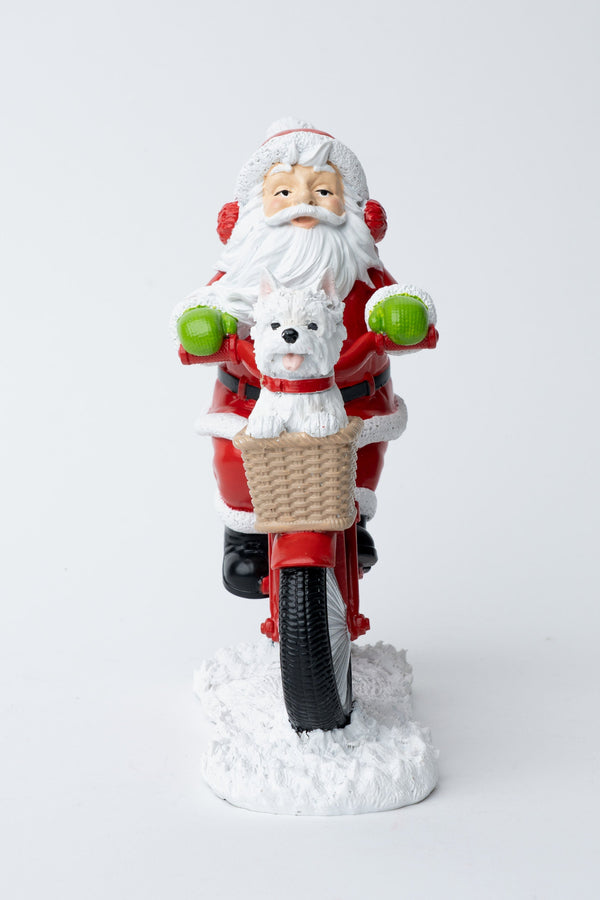 Carraig Donn Extra Large Santa On Bike Christmas Decorative Ornament