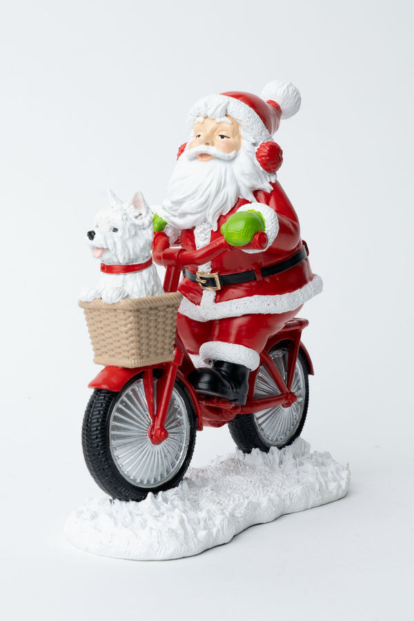 Carraig Donn Extra Large Santa On Bike Christmas Decorative Ornament
