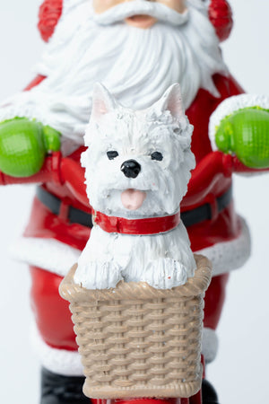 Carraig Donn Extra Large Santa On Bike Christmas Decorative Ornament