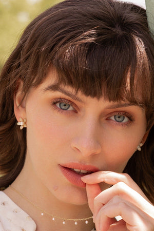Carraig Donn Faux Pearl Flower Earrings