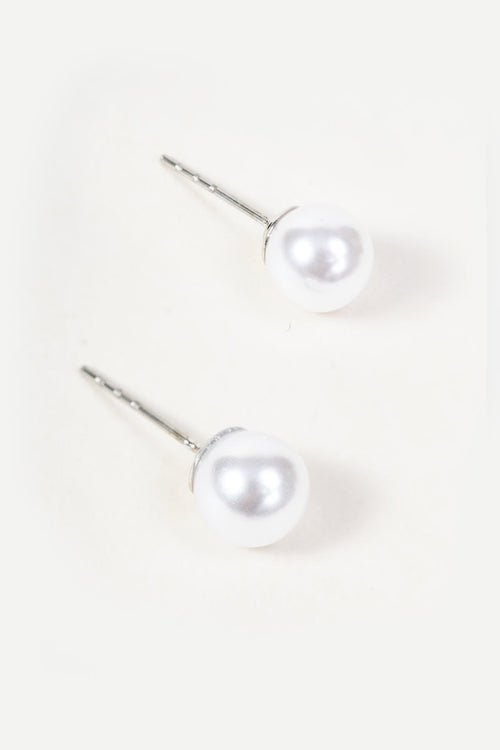 Faux Pearl Round Stud Earrings