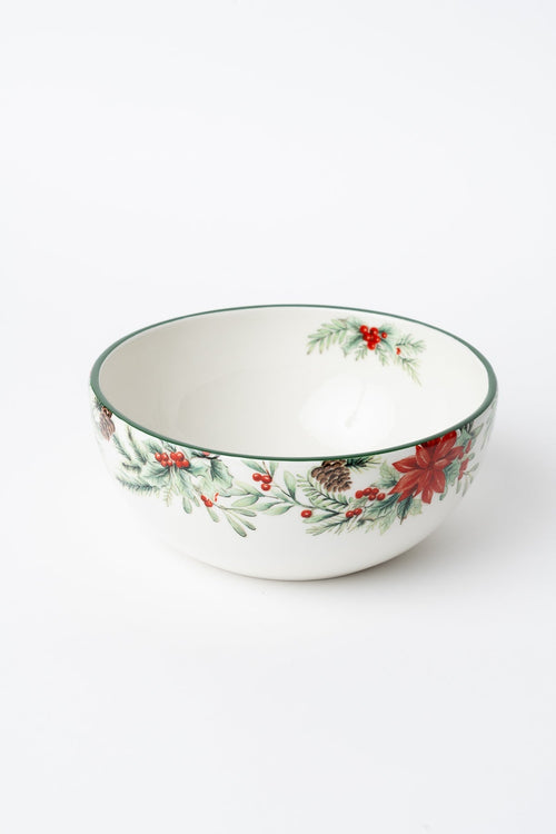Ceramic Festive Scene Christmas Serving Bowl