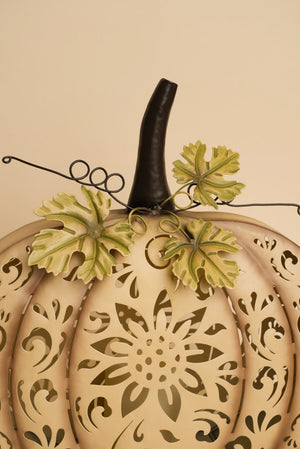 Carraig Donn Floral Metal Cut Out Harvest Pumpkin Decorative Ornament