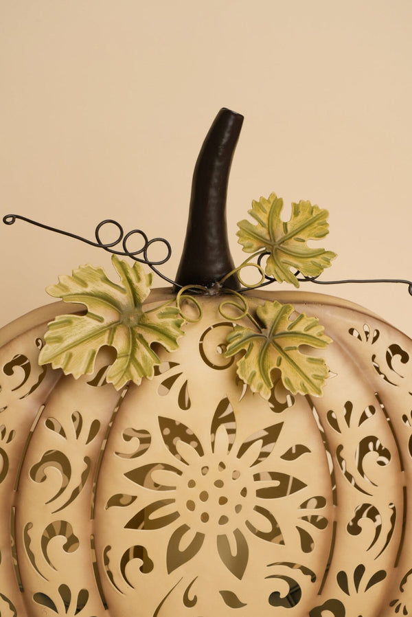 Carraig Donn Floral Metal Cut Out Harvest Pumpkin Decorative Ornament