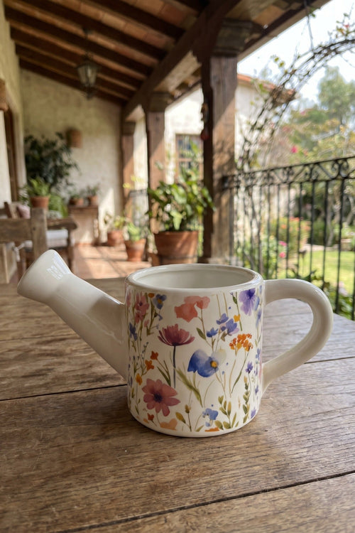 Floral Watering Can Planter