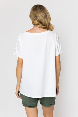 Carraig Donn Flowers Sneaker Print Dip Hem T-Shirt