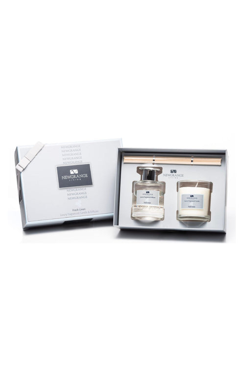 Carraig Donn Fresh Linen Luxury Candle & Diffuser Gift Set