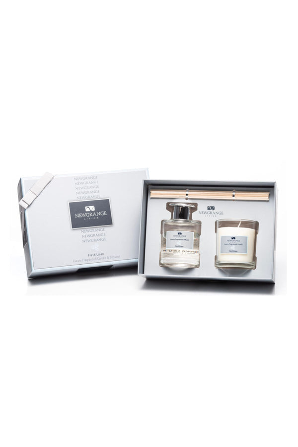 Carraig Donn Fresh Linen Luxury Candle & Diffuser Gift Set