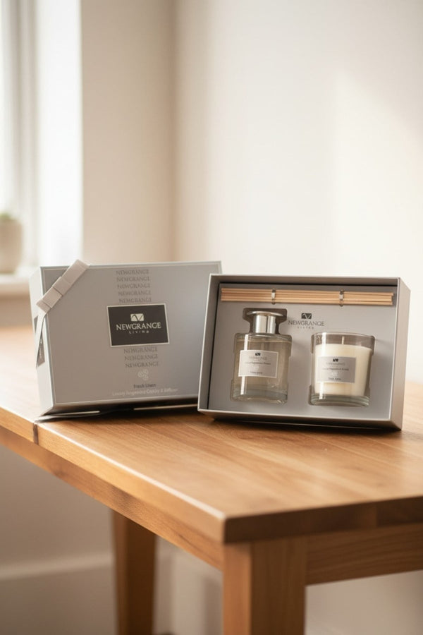 Carraig Donn Fresh Linen Luxury Candle & Reed Diffuser Gift Set