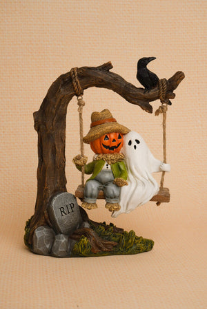 Carraig Donn Ghost On Swing Halloween Decorative Ornament