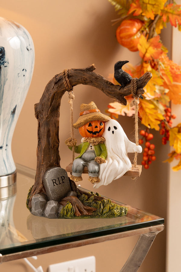 Carraig Donn Ghost On Swing Halloween Decorative Ornament