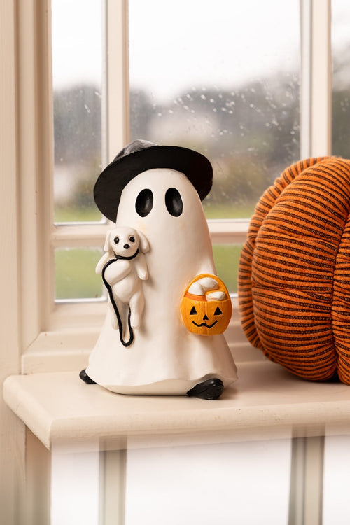 Ghost With Dog Halloween Decorative Ornament