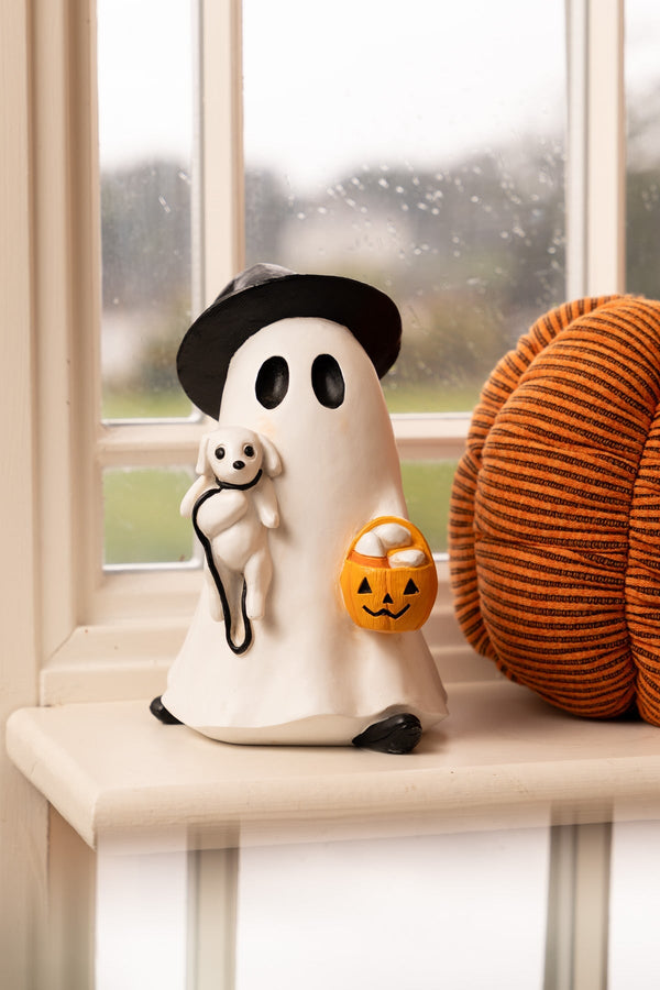 Carraig Donn Ghost With Dog Halloween Decorative Ornament