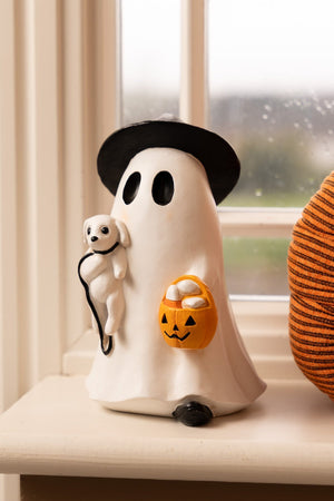 Carraig Donn Ghost With Dog Halloween Decorative Ornament