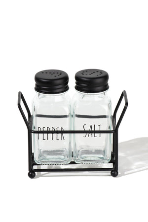 Carraig Donn Glass Kitchen Salt & Pepper Set With Metal Stand