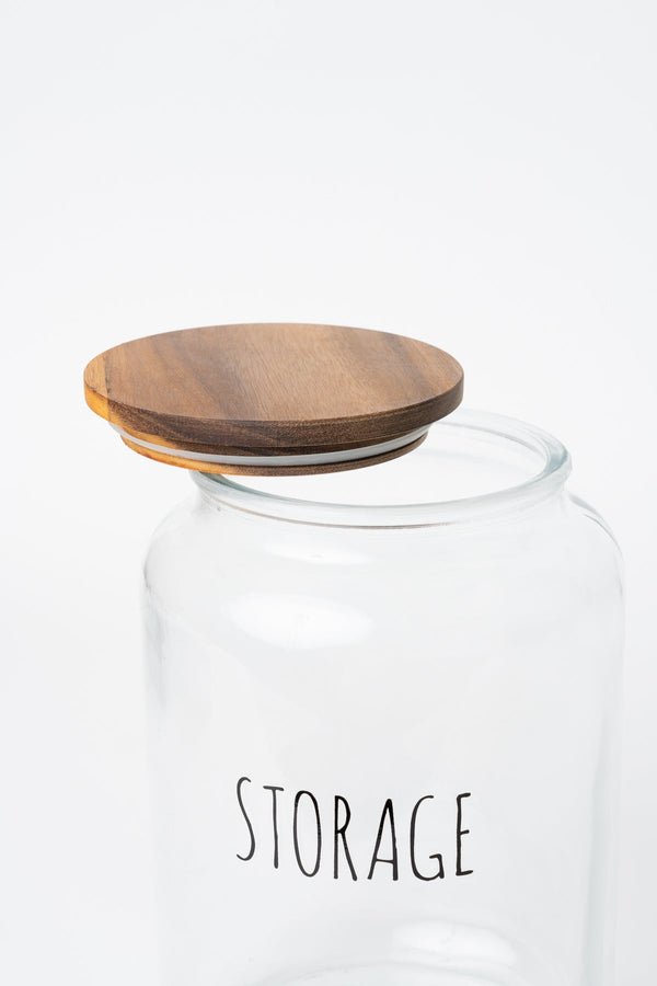 Carraig Donn Glass Kitchen Storage Jar With Acacia Wood Lid