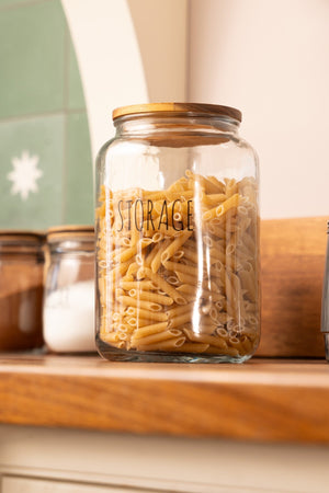 Carraig Donn Glass Kitchen Storage Jar With Acacia Wood Lid