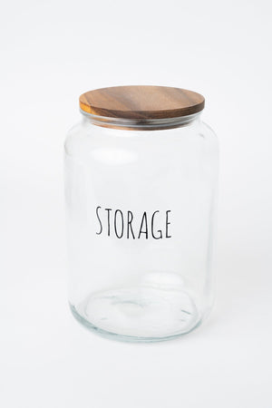 Carraig Donn Glass Kitchen Storage Jar With Acacia Wood Lid
