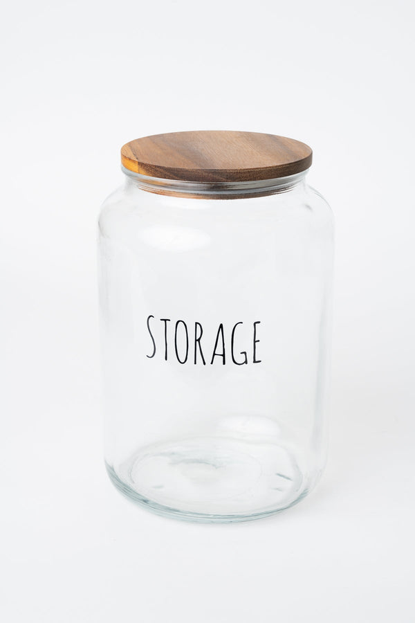 Carraig Donn Glass Kitchen Storage Jar With Acacia Wood Lid