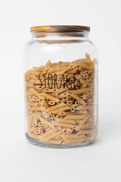 Glass Kitchen Storage Jar With Acacia Wood Lid