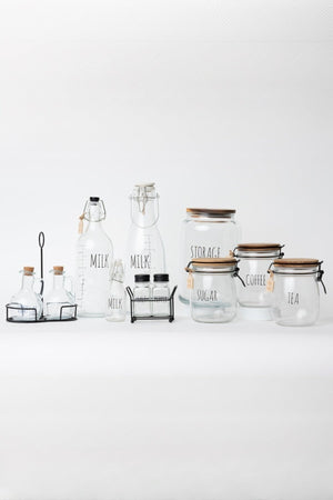 Carraig Donn Glass Kitchen Sugar Jar With Acacia Wood Lid