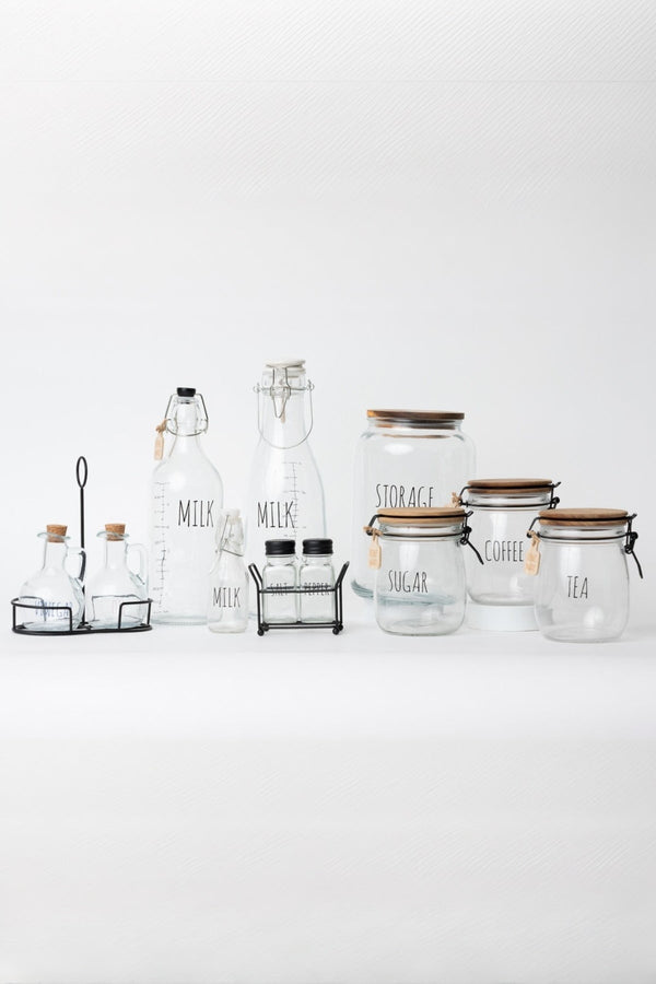 Carraig Donn Glass Kitchen Sugar Jar With Acacia Wood Lid