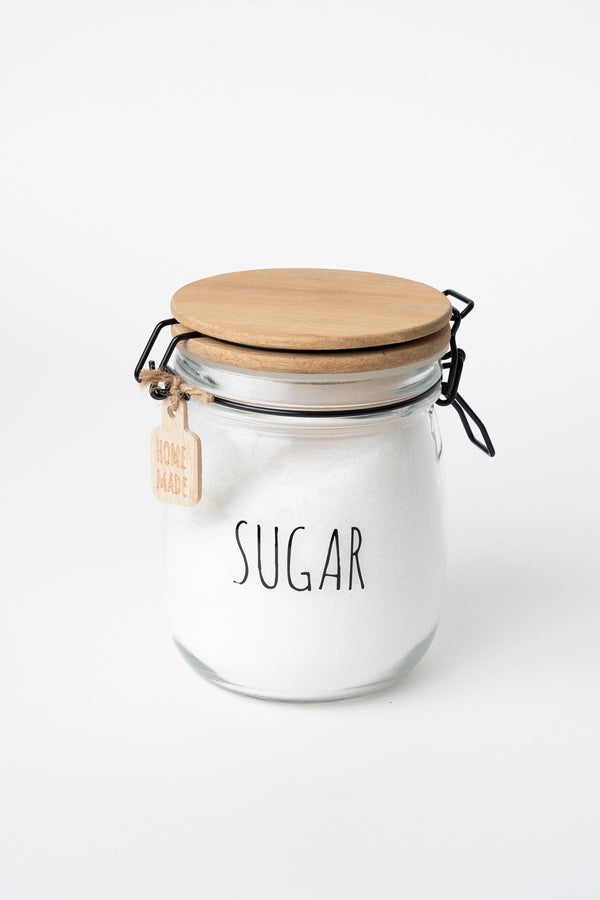 Carraig Donn Glass Kitchen Sugar Jar With Acacia Wood Lid