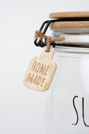 Carraig Donn Glass Kitchen Sugar Jar With Acacia Wood Lid