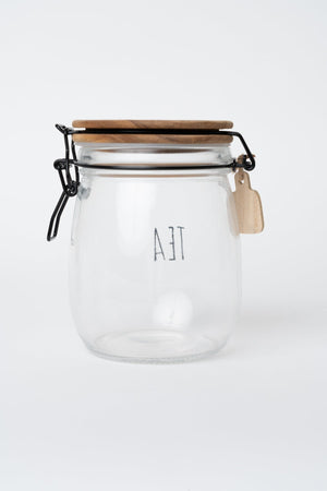 Carraig Donn Glass Kitchen Tea Jar With Acacia Wood Lid