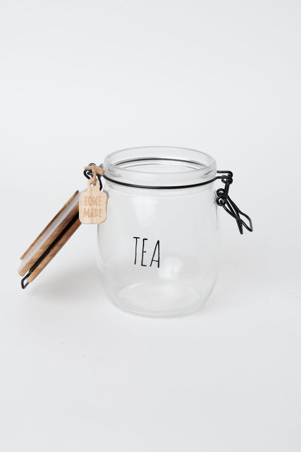 Carraig Donn Glass Kitchen Tea Jar With Acacia Wood Lid