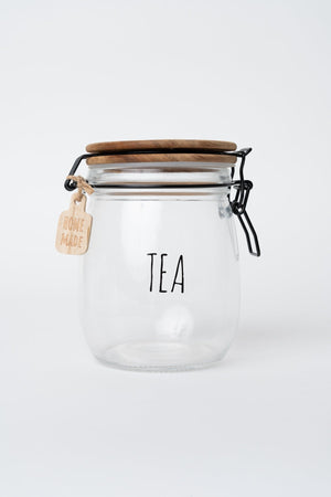 Carraig Donn Glass Kitchen Tea Jar With Acacia Wood Lid