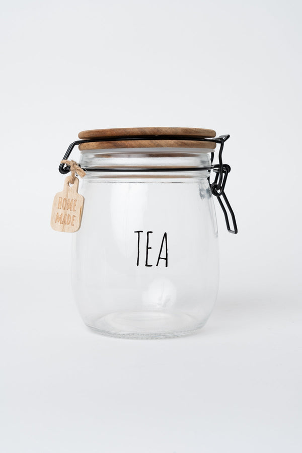 Carraig Donn Glass Kitchen Tea Jar With Acacia Wood Lid