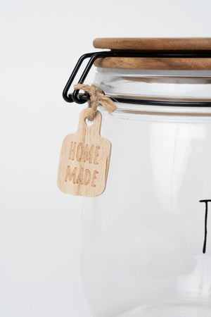 Carraig Donn Glass Kitchen Tea Jar With Acacia Wood Lid
