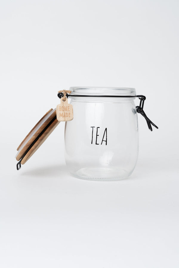 Carraig Donn Glass Kitchen Tea Jar With Acacia Wood Lid