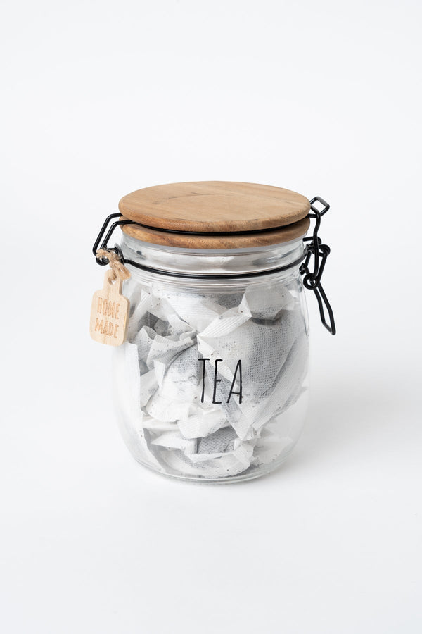Carraig Donn Glass Kitchen Tea Jar With Acacia Wood Lid