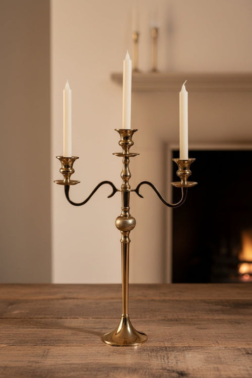 Gold 3 Arm Candelabra