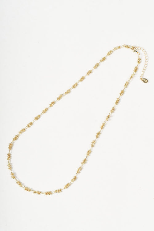 Gold Ball & Delicate Link Detail Necklace
