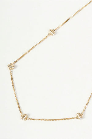 Carraig Donn Gold Bar Diamante Station Necklace