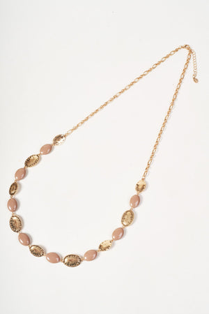 Carraig Donn Gold & Beige Pebble Beaded Long Necklace