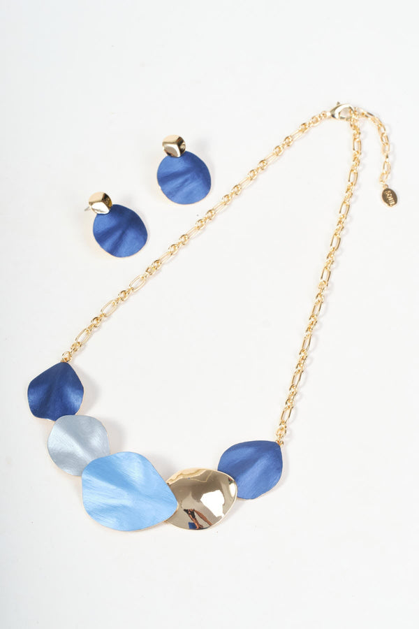 Carraig Donn Gold & Blue Multi Disc Necklace