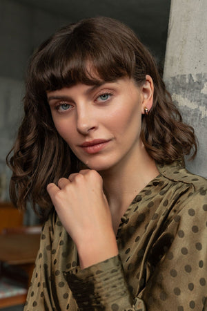 Carraig Donn Gold & Brown Two Tone Bar Stud Earrings