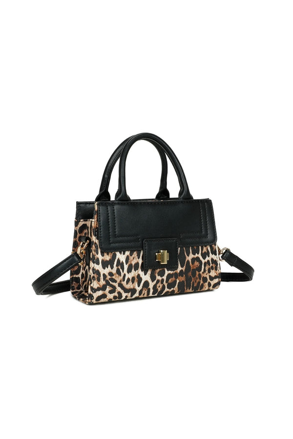 Carraig Donn Gold Buckle Animal Print Bag