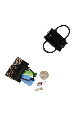 Carraig Donn Gold Buckle Animal Print Bag
