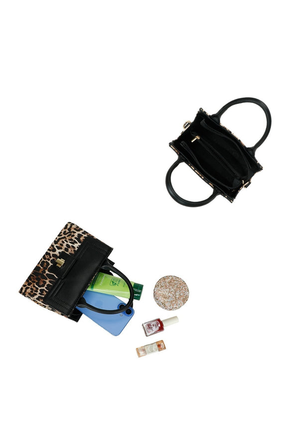 Carraig Donn Gold Buckle Animal Print Bag